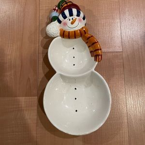 Snow man candy dish